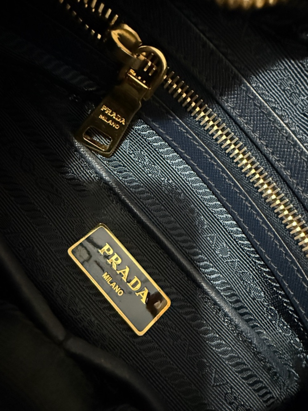 Prada Navy Nylon Crossbody with Gold Logo Hardware - Picture 16 of 16